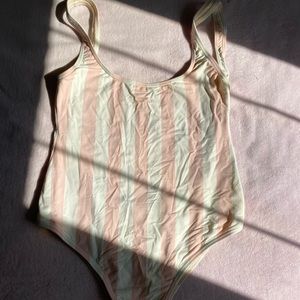 Billabong pink and white striped one piece swimsuit!